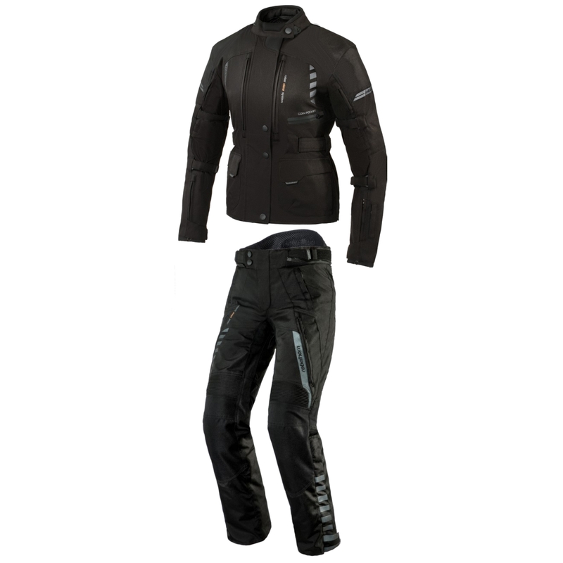 Naisten moto puku Rebelhorn Hiker II musta