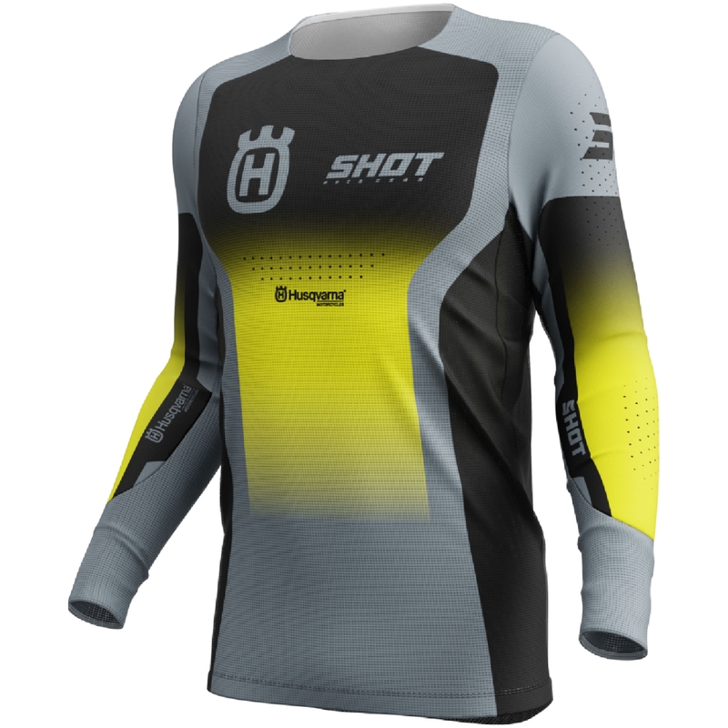 Motocross pelipaita Shot Aerolite HVA musta-harmaa