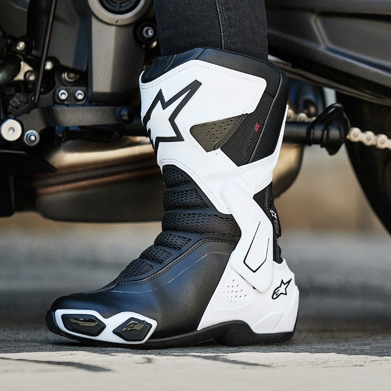 Alpinestars Naisten Stella SMX-6 3 Drystar Valkoinen ja musta moottoripyöräsaappaat