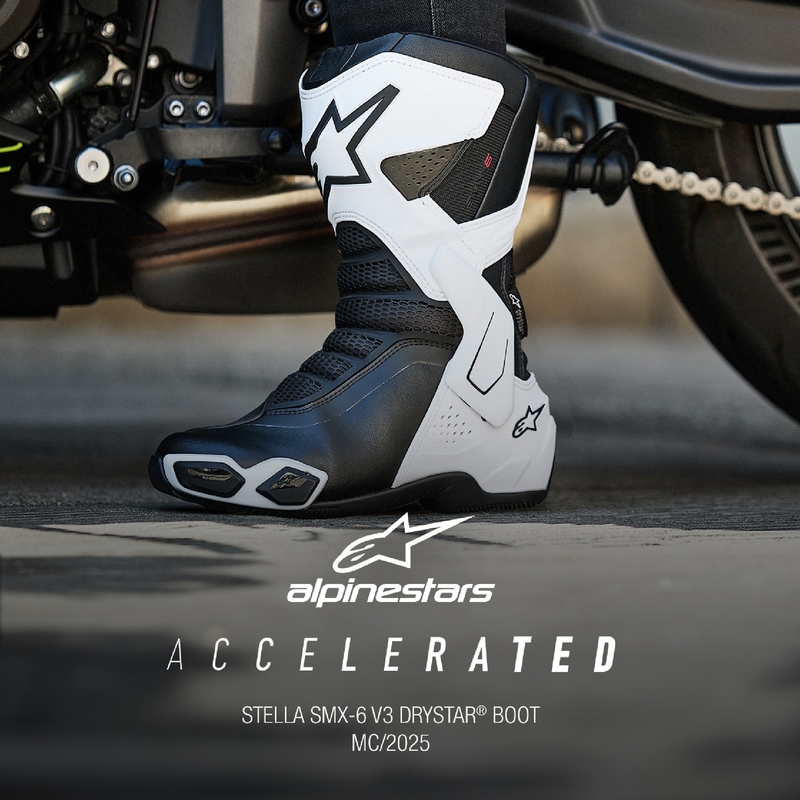 Alpinestars Naisten Stella SMX-6 3 Drystar Valkoinen ja musta moottoripyöräsaappaat
