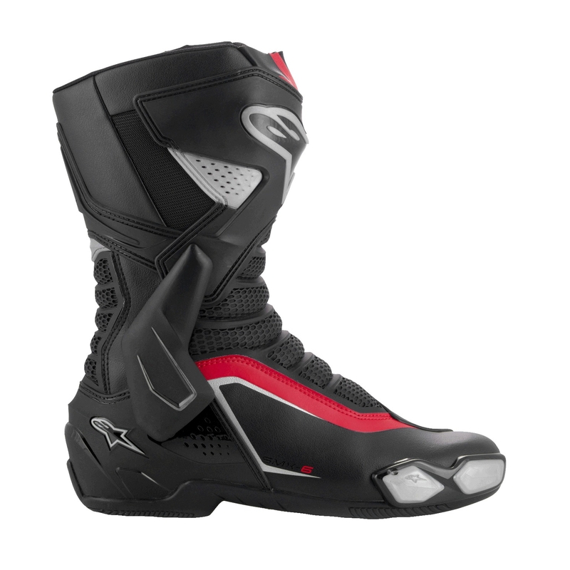 Alpinestars SMX-6 3 musta-hopea-punainen moottoripyöräsaappaat