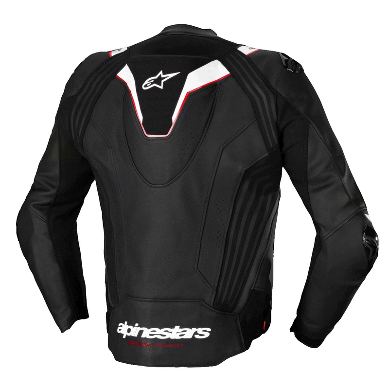 Alpinestars Missile 3 Ignition Musta ja valkoinen nahkainen moottoripyörä takki