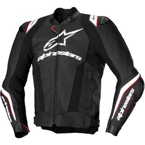Alpinestars Missile 3 Ignition Musta ja valkoinen nahkainen moottoripyörä takki