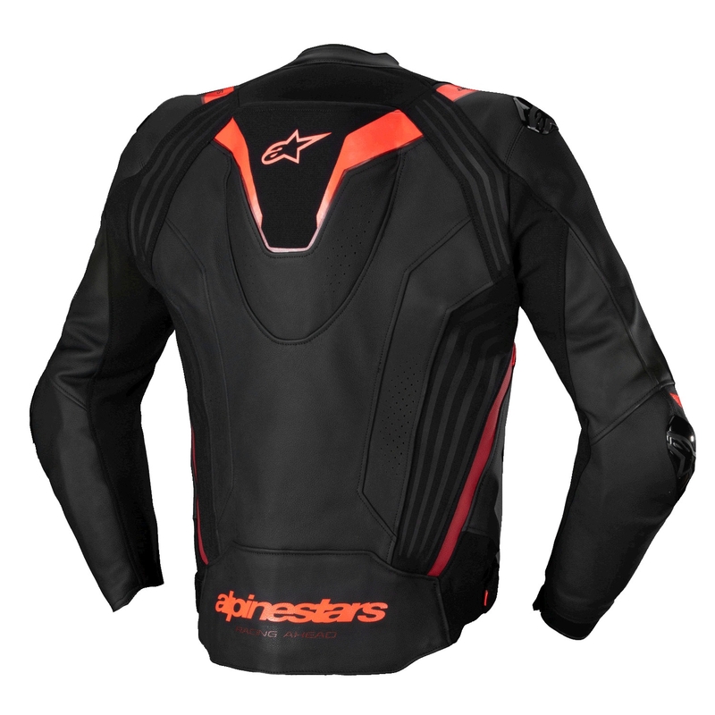 Alpinestars Missile 3 Ignition Musta-Fluo Punainen-Tumma Punainen Nahka Moottoripyöräily takki