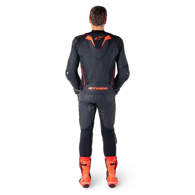 Alpinestars Missile 3 Ignition Musta-Fluo Punainen-Tumma Punainen Nahka Moottoripyöräily takki