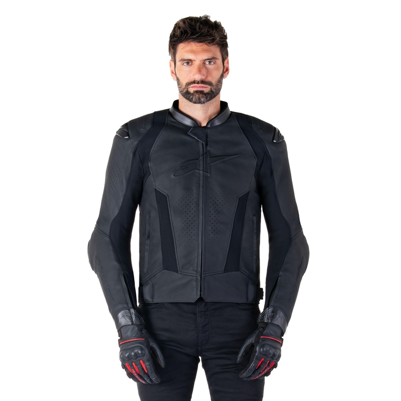 Alpinestars Missile 3 Musta Nahka Moottoripyöräily takki