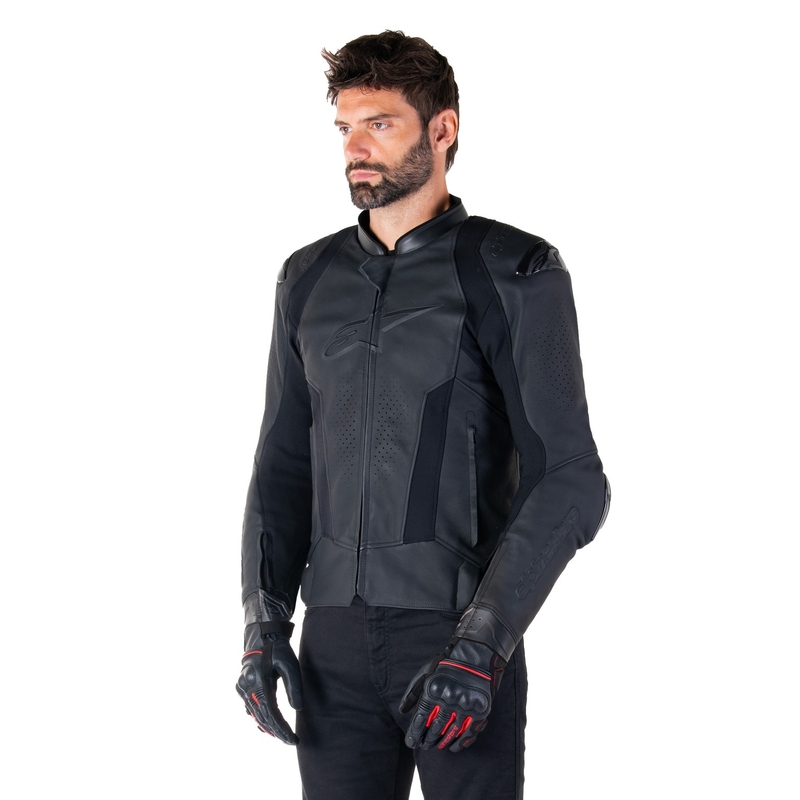 Alpinestars Missile 3 Musta Nahka Moottoripyöräily takki