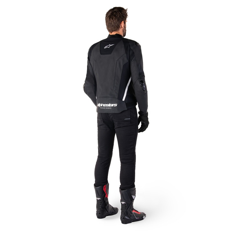 Alpinestars Missile 3 mustavalkoinen nahkainen moottoripyörätakki