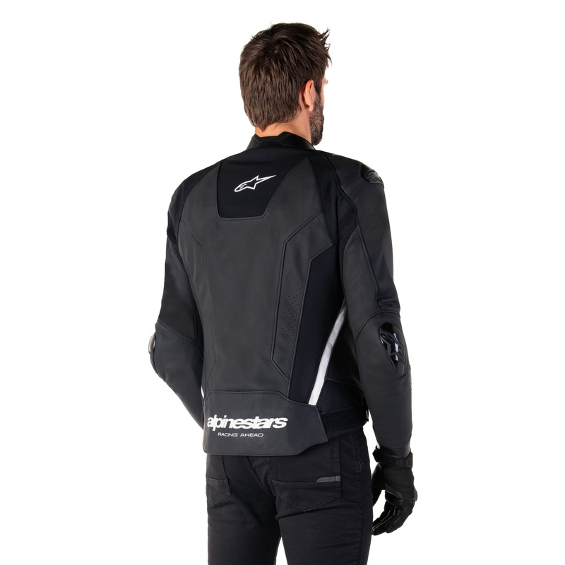 Alpinestars Missile 3 mustavalkoinen nahkainen moottoripyörätakki