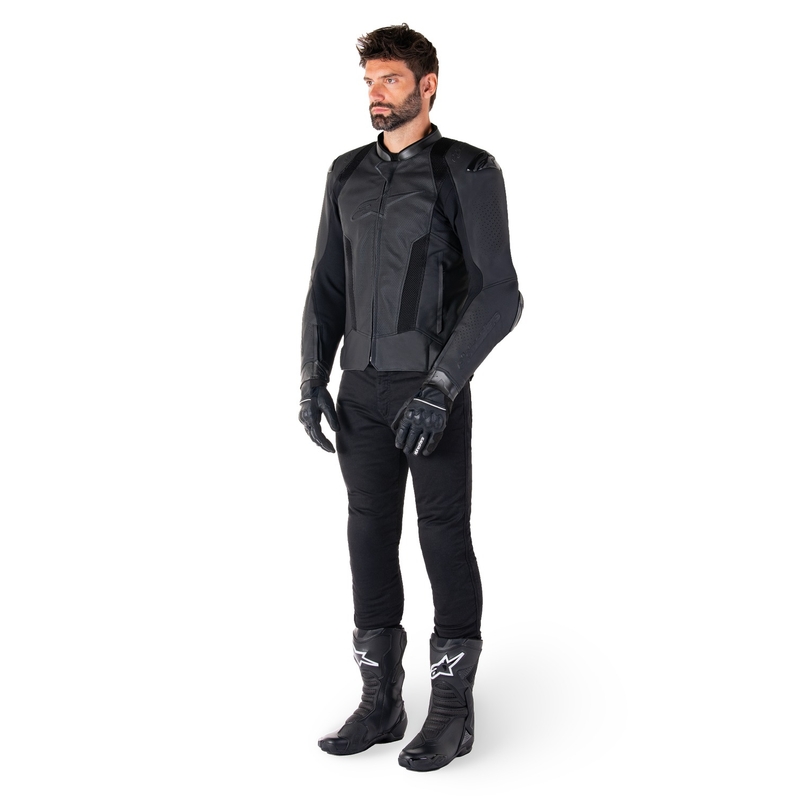 Alpinestars Missile 3 Airflow Musta Nahka Moottoripyöräily takki