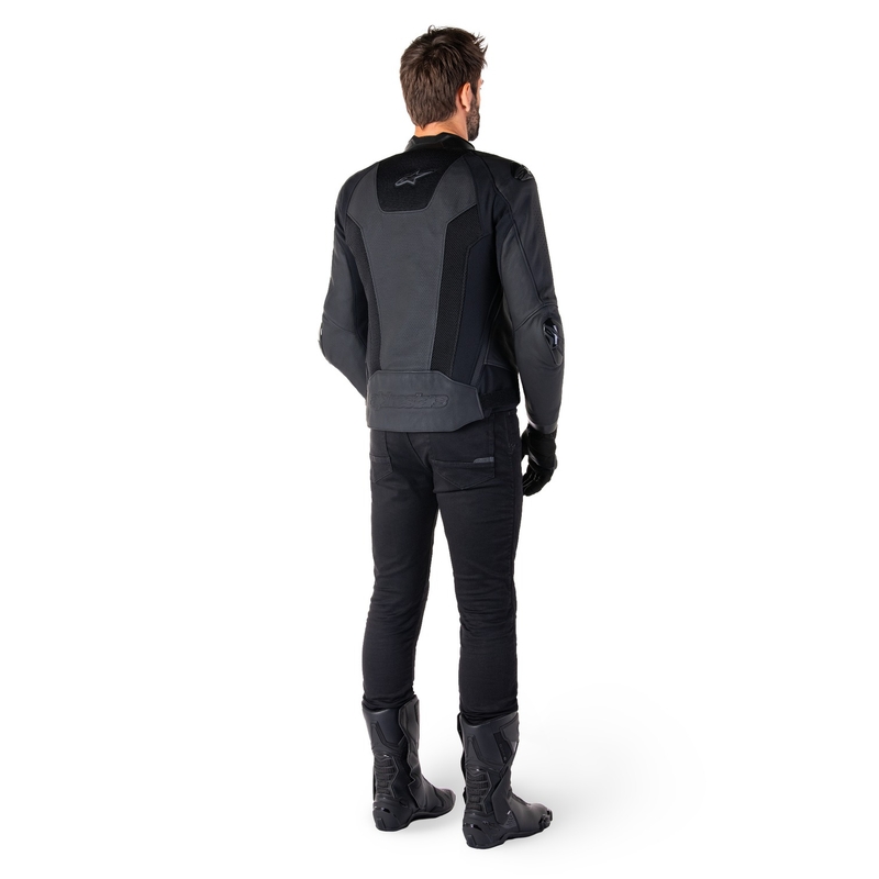 Alpinestars Missile 3 Airflow Musta Nahka Moottoripyöräily takki