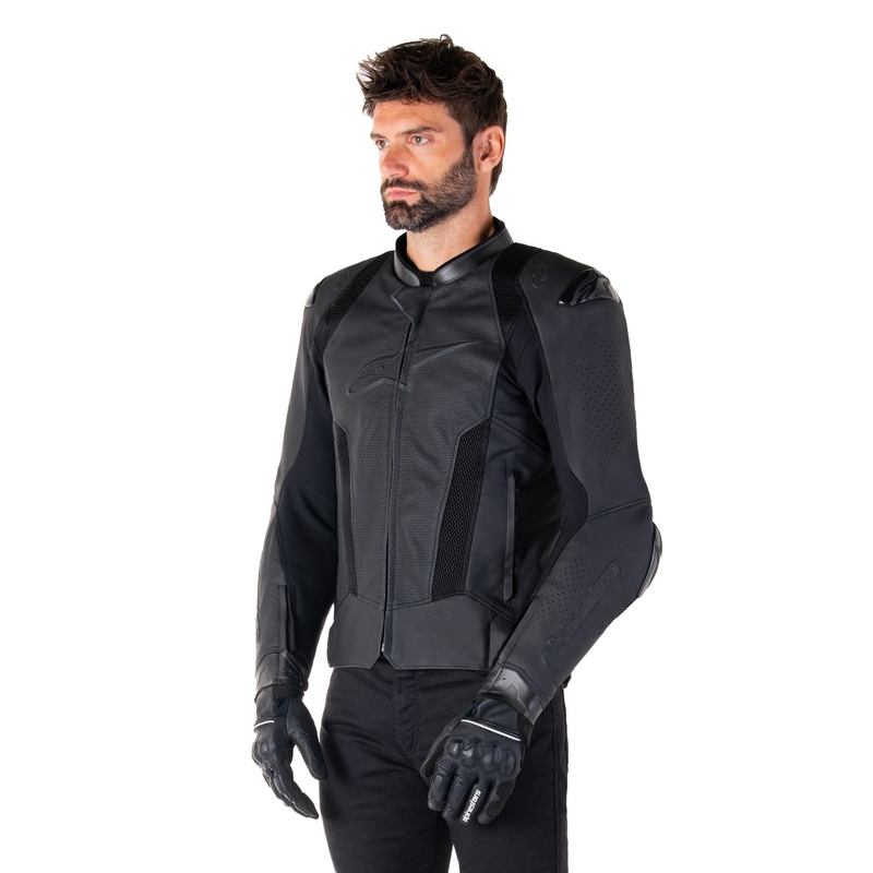 Alpinestars Missile 3 Airflow Musta Nahka Moottoripyöräily takki
