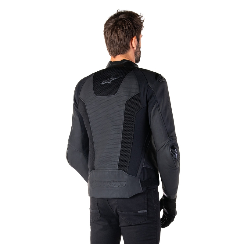 Alpinestars Missile 3 Airflow Musta Nahka Moottoripyöräily takki