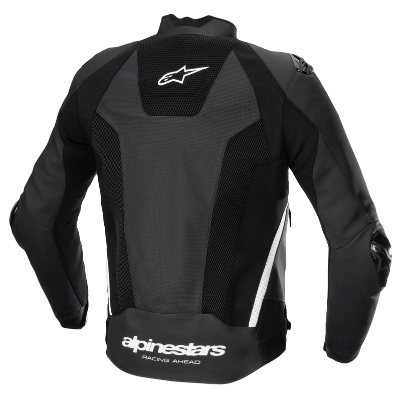 Alpinestars Missile 3 Airflow Musta ja valkoinen nahkainen moottoripyörä takki