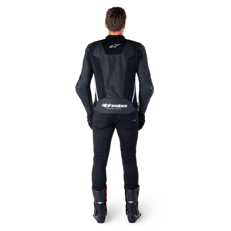 Alpinestars Missile 3 Airflow Musta ja valkoinen nahkainen moottoripyörä takki