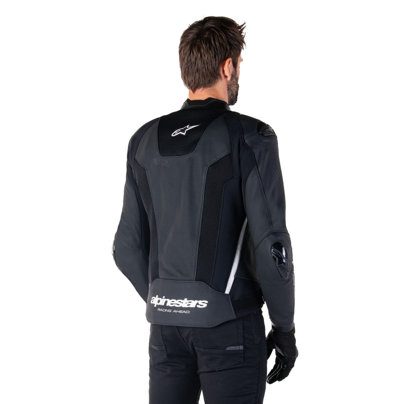Alpinestars Missile 3 Airflow Musta ja valkoinen nahkainen moottoripyörä takki