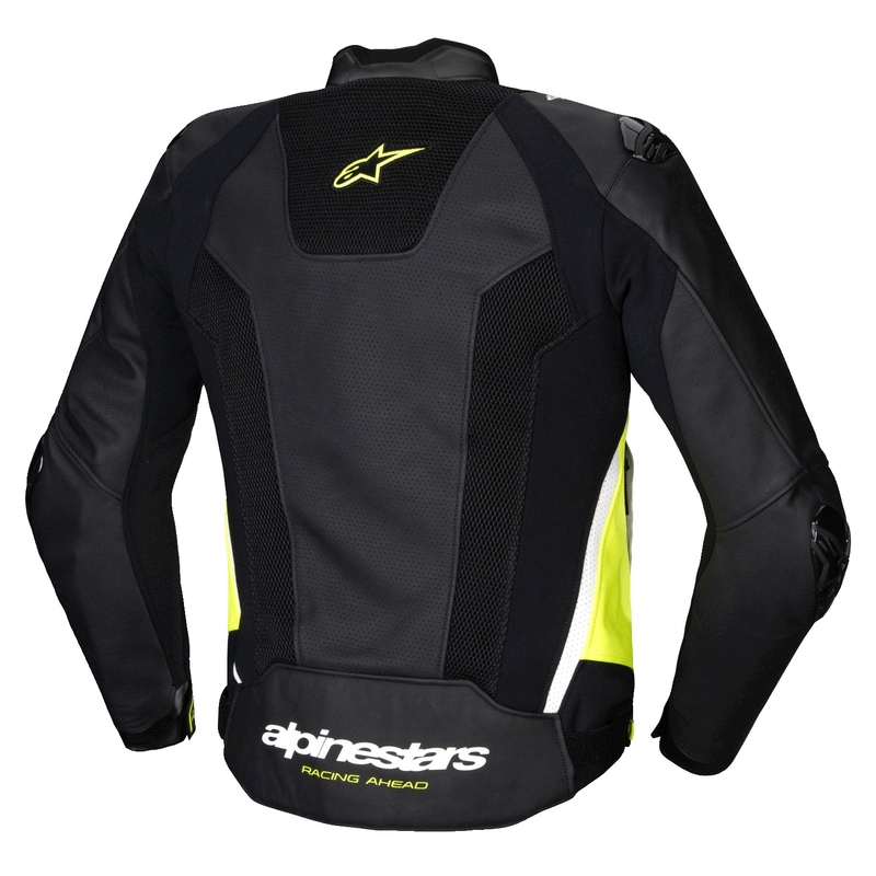 Alpinestars Missile 3 Airflow Musta-Fluo Keltainen-valkoinen Nahkainen Moottoripyöräily takki