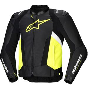 Alpinestars Missile 3 Airflow Musta-Fluo Keltainen-valkoinen Nahkainen Moottoripyöräily takki