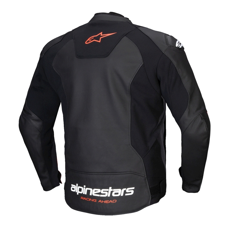 Alpinestars Faster 3 musta-fluo-punainen nahkainen moottoripyörätakki