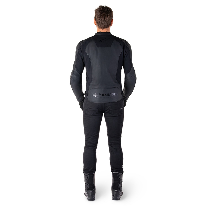 Alpinestars Faster 3 Musta nahkainen moottoripyöräily takki
