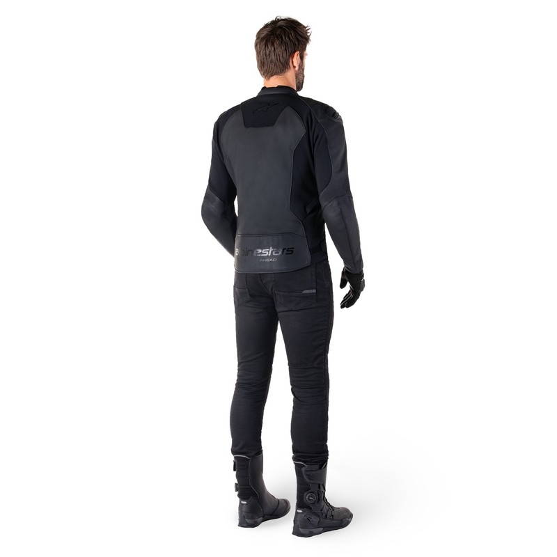 Alpinestars Faster 3 Musta nahkainen moottoripyöräily takki
