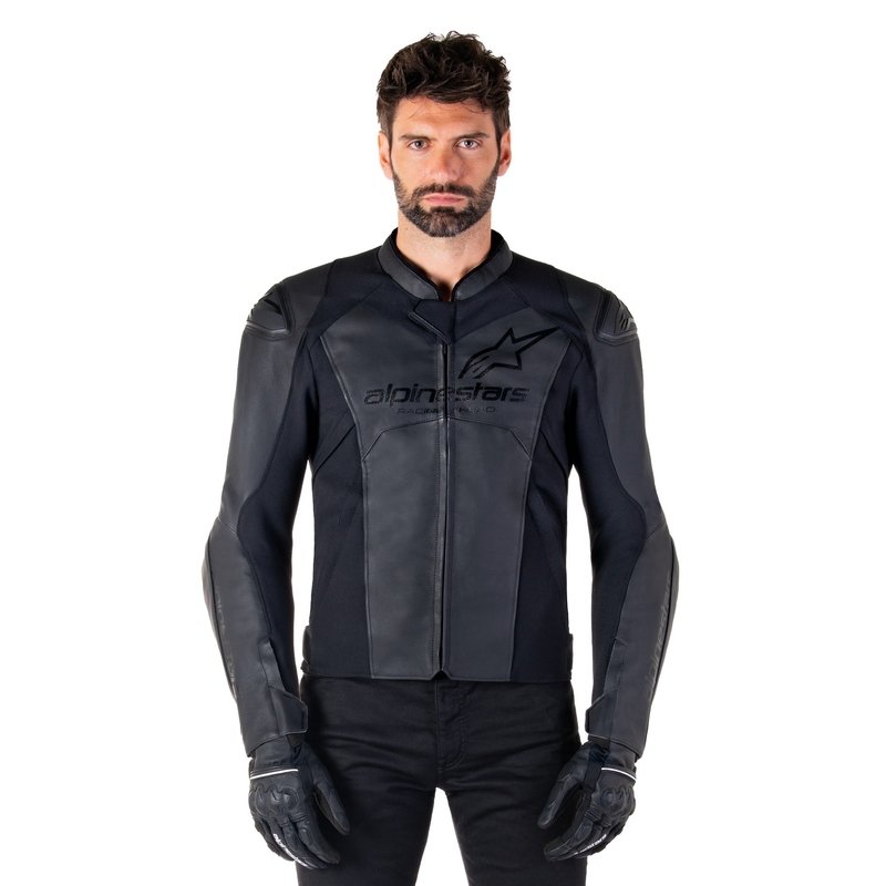 Alpinestars Faster 3 Musta nahkainen moottoripyöräily takki