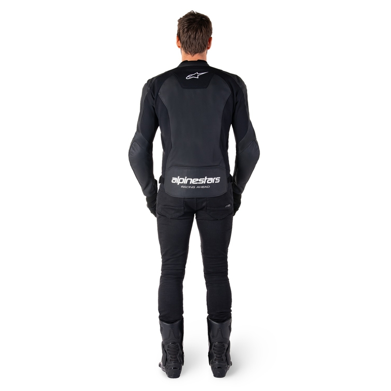 Alpinestars Faster 3 mustavalkoinen nahkainen moottoripyörätakki