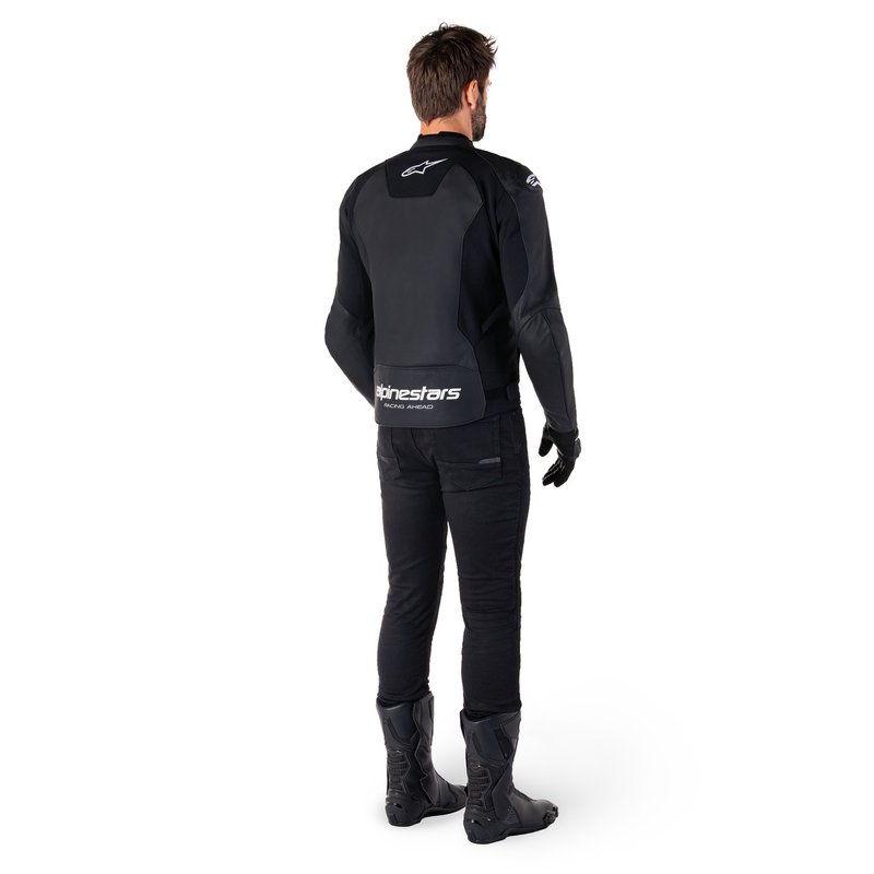 Alpinestars Faster 3 mustavalkoinen nahkainen moottoripyörätakki