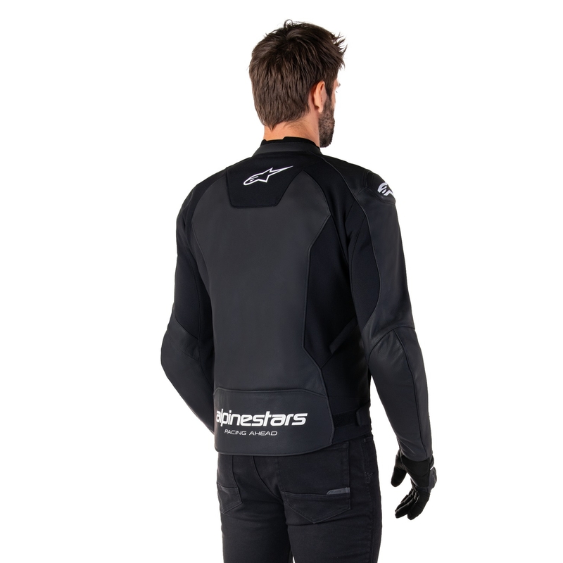Alpinestars Faster 3 mustavalkoinen nahkainen moottoripyörätakki