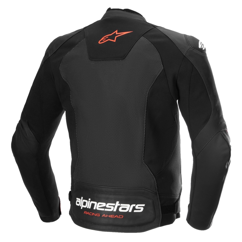 Alpinestars Faster 3 Airflow Musta-Fluo Red Nahka Moottoripyöräily takki