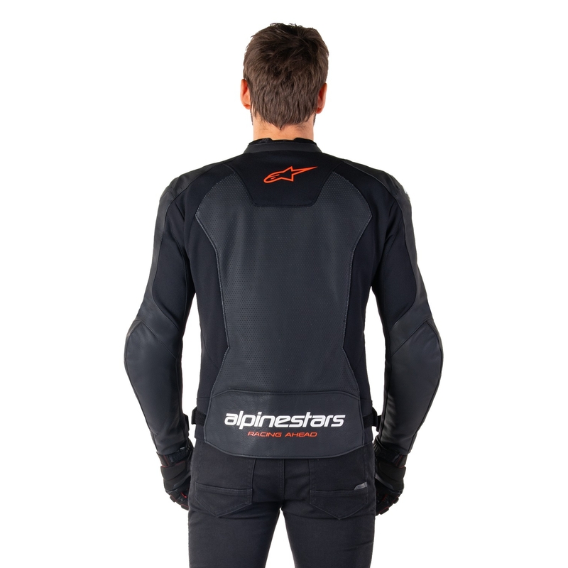 Alpinestars Faster 3 Airflow Musta-Fluo Red Nahka Moottoripyöräily takki