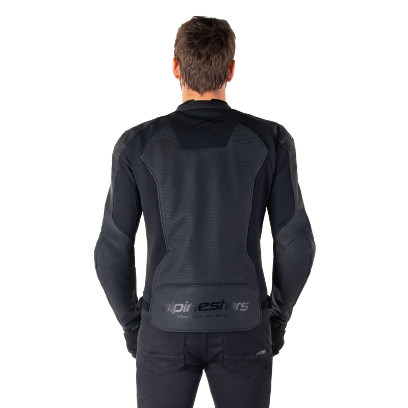 Alpinestars Faster 3 Airflow Musta Nahka Moottoripyöräily takki