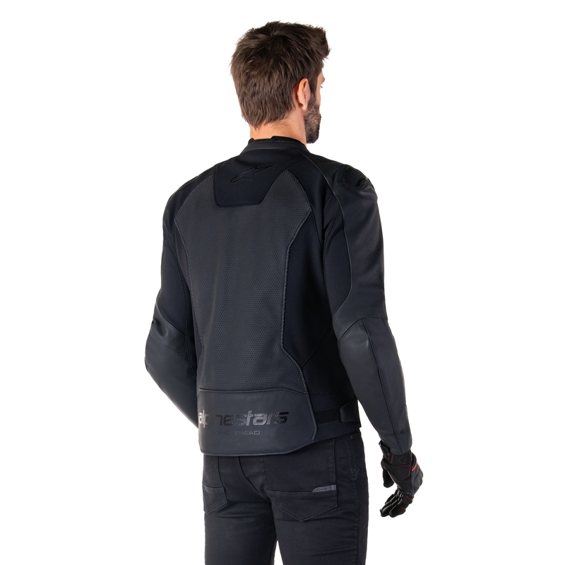 Alpinestars Faster 3 Airflow Musta Nahka Moottoripyöräily takki