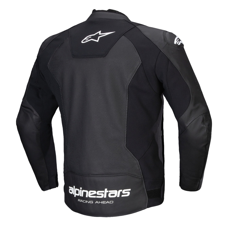 Alpinestars Faster 3 Airflow Musta ja valkoinen nahkainen moottoripyöräily takki