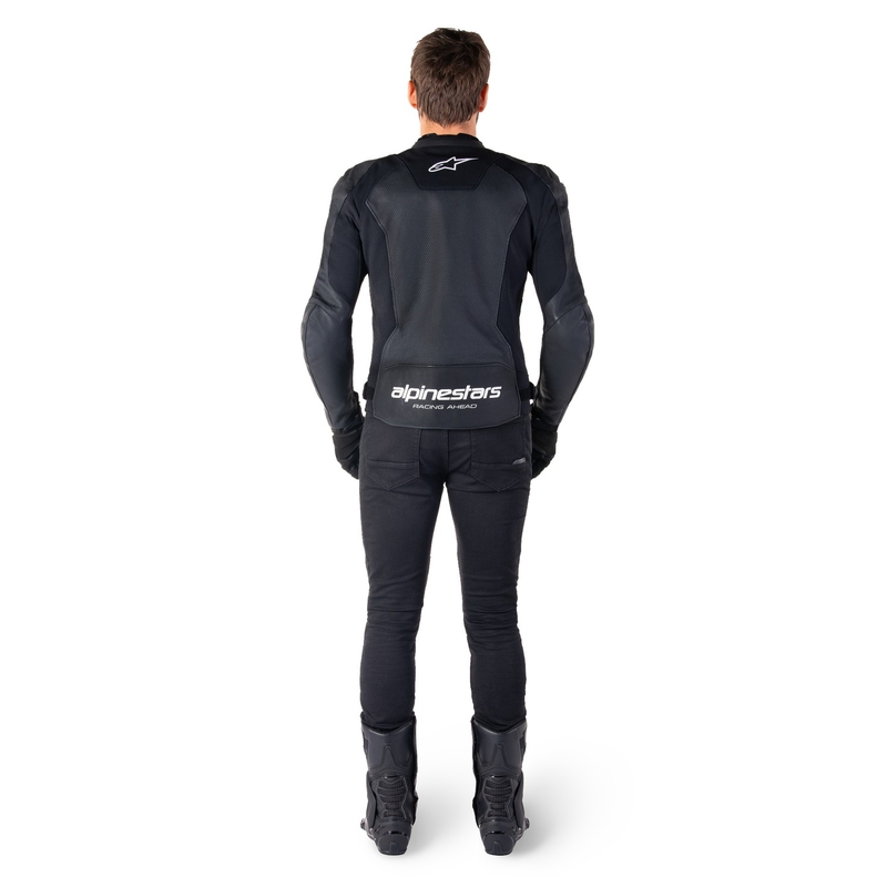 Alpinestars Faster 3 Airflow Musta ja valkoinen nahkainen moottoripyöräily takki