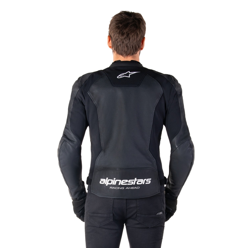 Alpinestars Faster 3 Airflow Musta ja valkoinen nahkainen moottoripyöräily takki