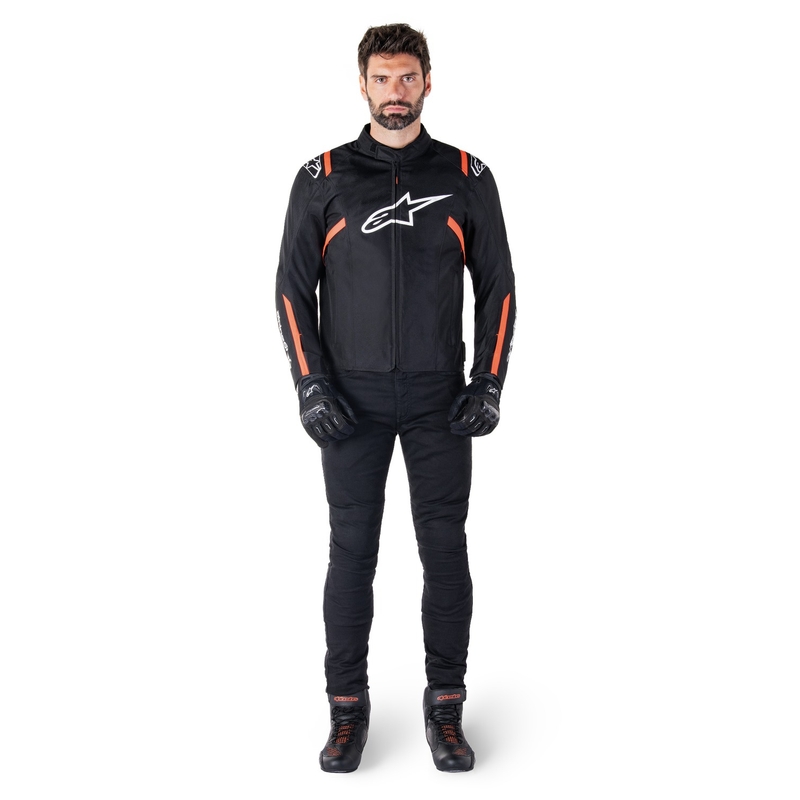 Alpinestars T-SPS 2 Vedenpitävä musta-valkoinen-fluo punainen moottoripyöräily takki