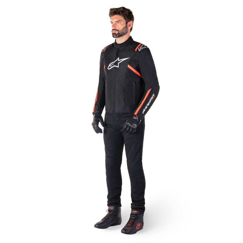 Alpinestars T-SPS 2 Vedenpitävä musta-valkoinen-fluo punainen moottoripyöräily takki