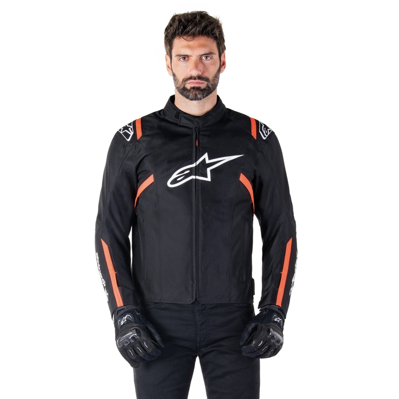 Alpinestars T-SPS 2 Vedenpitävä musta-valkoinen-fluo punainen moottoripyöräily takki