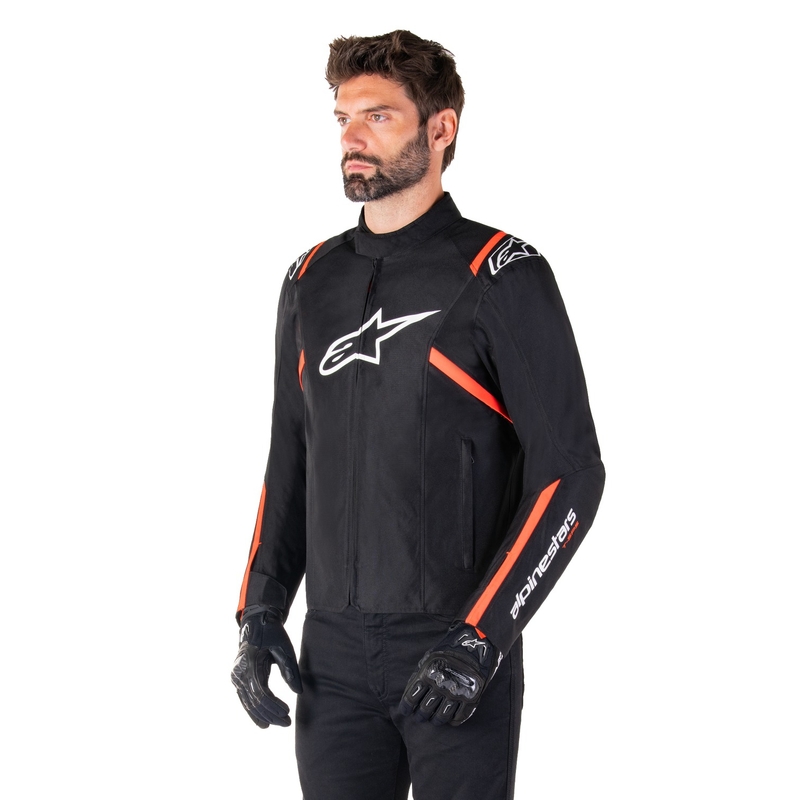 Alpinestars T-SPS 2 Vedenpitävä musta-valkoinen-fluo punainen moottoripyöräily takki