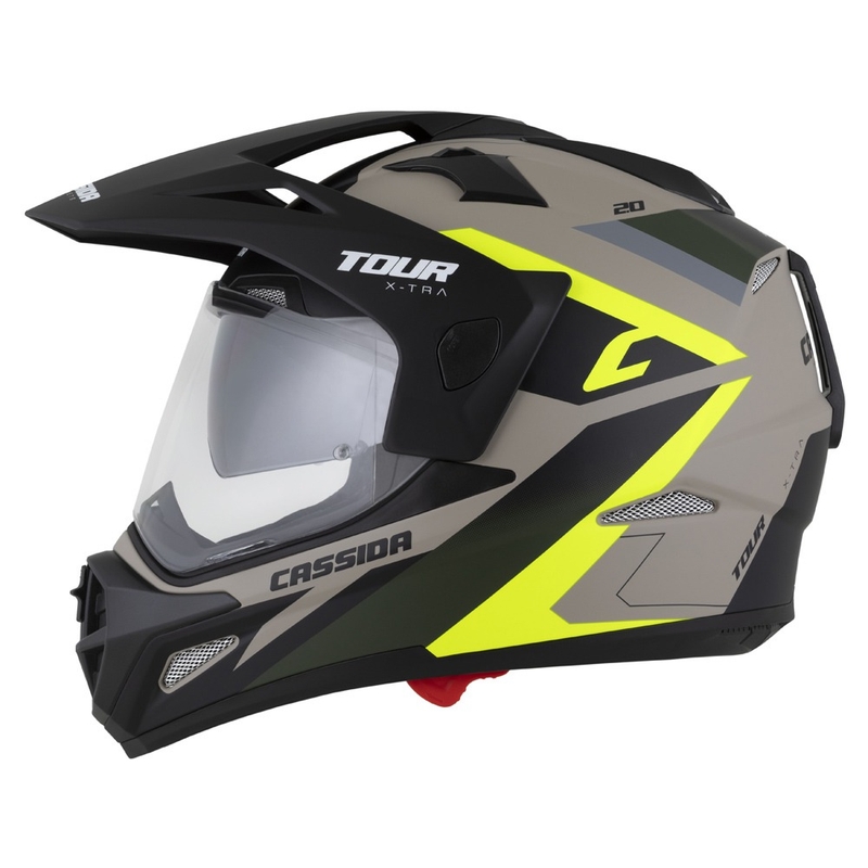 Enduro kypärä Cassida Tour 2.0 X-tra matta hiekka-fluo kelta-vihreä-musta