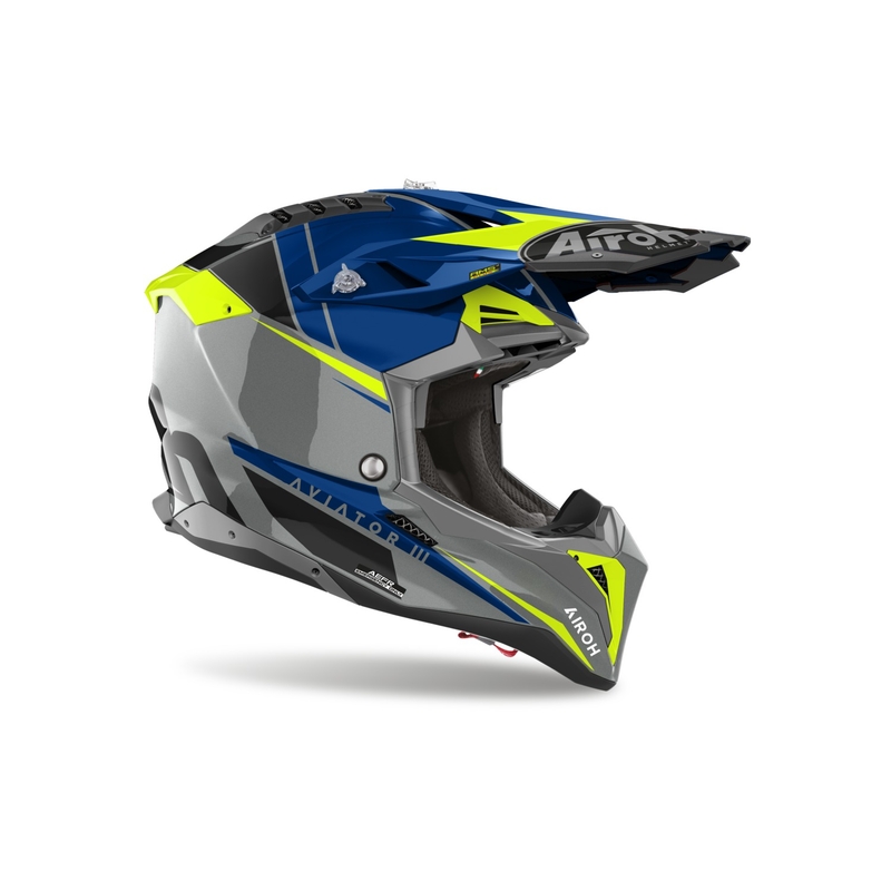 Motocross kypärä Airoh Aviator 3.0 Push sininen