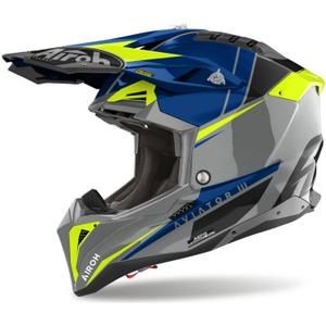 Motocross kypärä Airoh Aviator 3.0 Push sininen