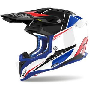 Motocross kypärä Airoh Aviator 3.0 Push sininen-punainen