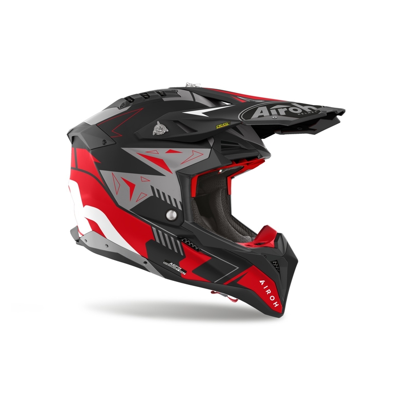 Motocross kypärä Airoh Aviator 3 Spin punainen matta