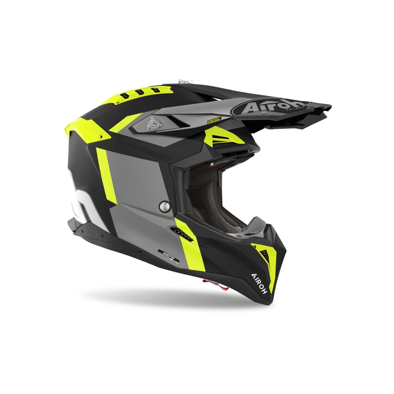 Motocross kypärä Airoh Aviator 3 Glory keltainen mattainen