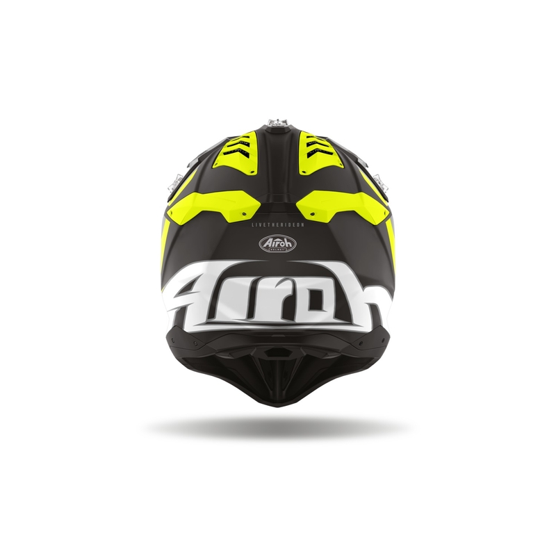 Motocross kypärä Airoh Aviator 3 Glory keltainen mattainen