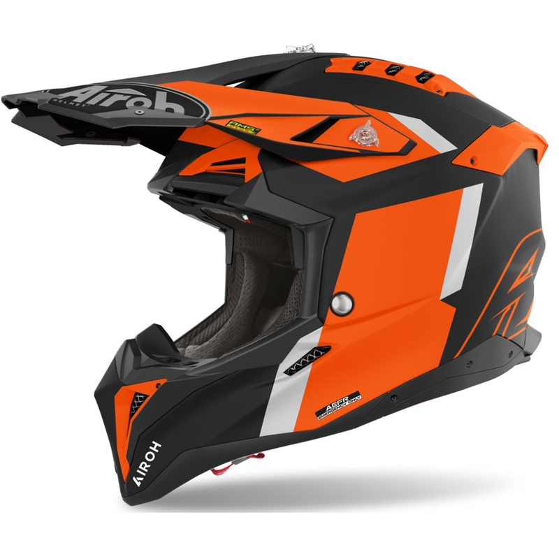 Motocross kypärä Airoh Aviator 3 Glory oranssi matta