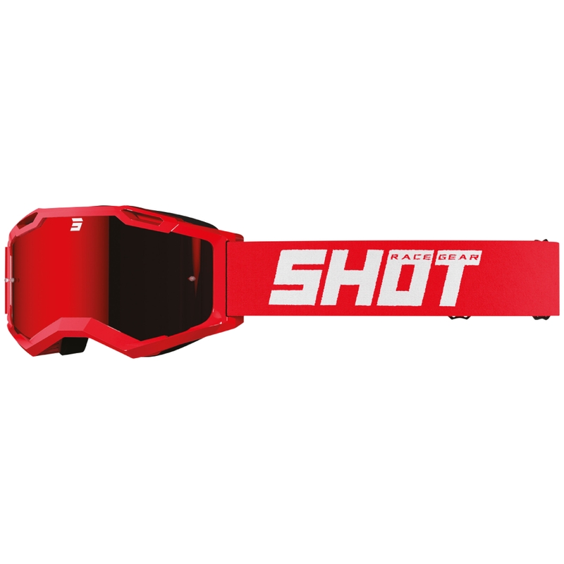 Motocross-lasit Shot Assault 2.0 Kiinteä punainen iridium plexi lasilla