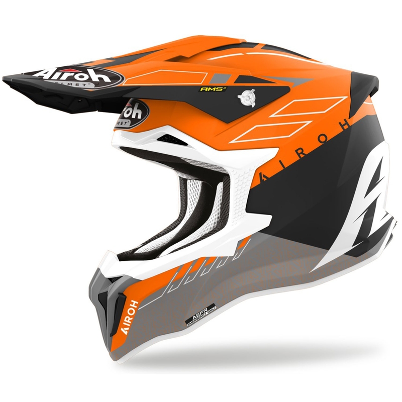 Motokrosová helma Airoh Strycker Skin oranžová matná výprodej